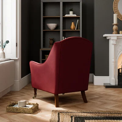 Dunelm Harriet Winged Armchair, Velvet Mulberry
