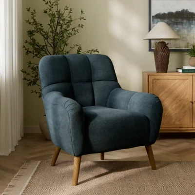 Dunelm Jase Tonal Chenille Quilted Back Armchair