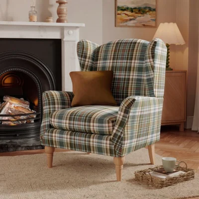 Dunelm Charnwood Check Occasional Armchair
