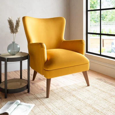 Dunelm Marlow Luxury Velvet Armchair Luxury Velvet Old Gold