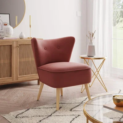 Dunelm Eliza Velvet Chair Coral (Pink)