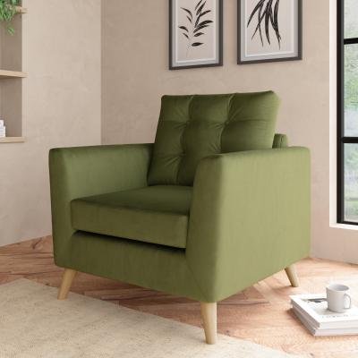 Dunelm Lewes Luxury Velvet Snuggle Chair Luxury Velvet Olive