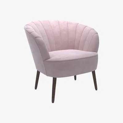 Dunelm Rosalie Velvet Shell Chair - Pink Pink