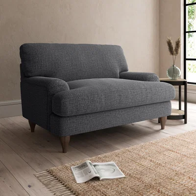 Dunelm Darwin Slub Cotton Blend Snuggle Chair Slub Cotton Black
