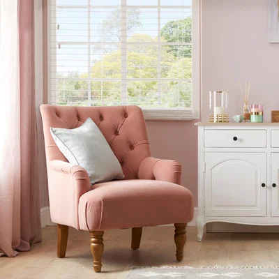Dunelm Arianna Velvet Chair - Rose Pink Blush