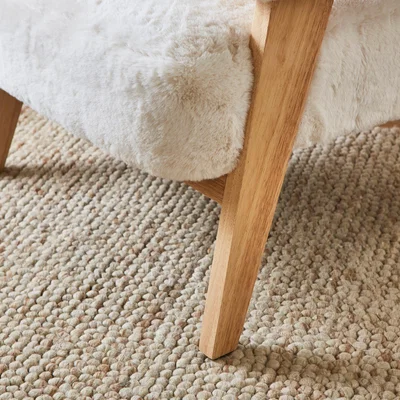 Dunelm Brynn Supersoft Faux Fur Accent Chair Ivory