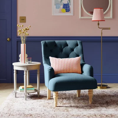 Dunelm Arianna Flatweave Chair Navy