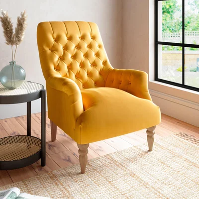 Dunelm Bibury Luxury Velvet Armchair Luxury Velvet Old Gold