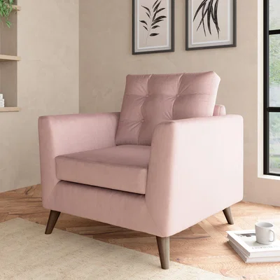 Dunelm Lewes Luxury Velvet Snuggle Chair Luxury Velvet Peach Blush