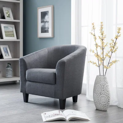 Dunelm Hugo Linen Tub Chair Grey
