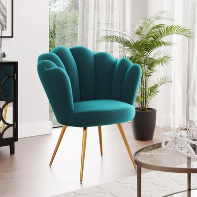 Dunelm Vivian Velvet Cocktail Chair Peacock