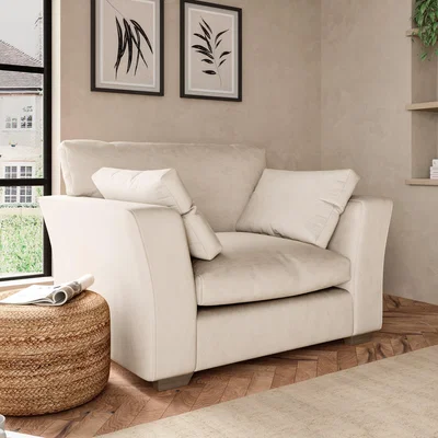Dunelm Blakeney Luxury Velvet Snuggle Chair Luxury Velvet Natural