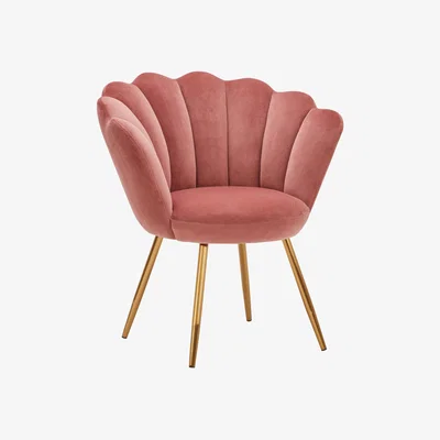 Dunelm Vivian Velvet Cocktail Chair - Rose Pink