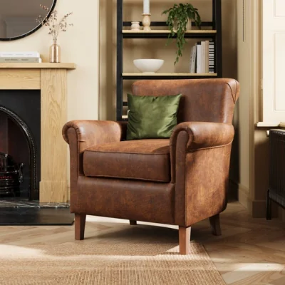 Dunelm Alba Relaxed Faux Leather Occasional Armchair