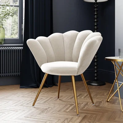 Dunelm Vivian Velvet Chair Vivian Ivory