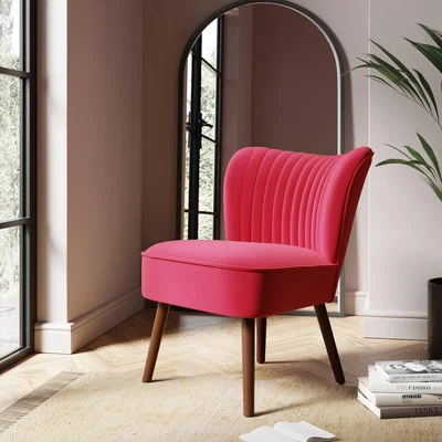 Dunelm Camille Velvet Cocktail Chair Magenta (Pink)