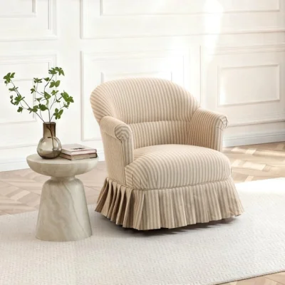 Dunelm Goldie Frill Rutland Stripe Accent Chair