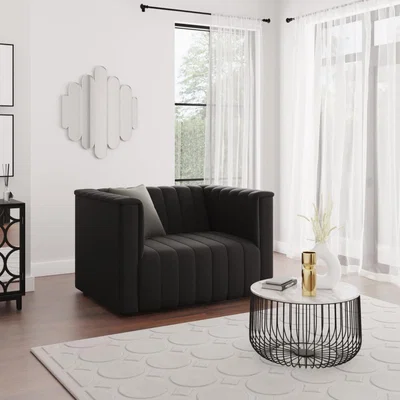 Dunelm Cora Chenille Snuggle Chair Black