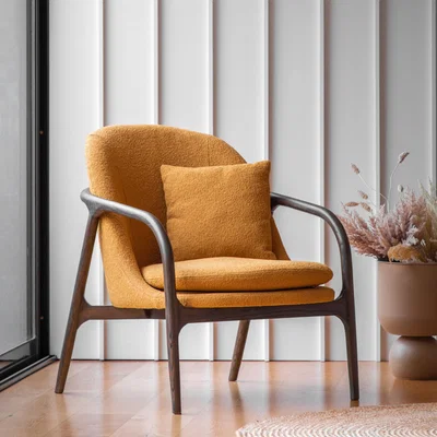 Dunelm Aurora Fabric Armchair Ochre