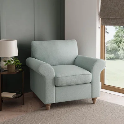 Dunelm Rosa Fabric Armchair Seafoam