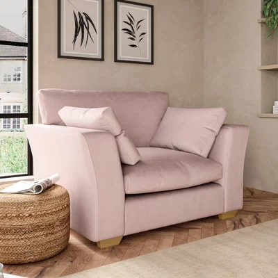 Dunelm Blakeney Luxury Velvet Snuggle Chair Luxury Velvet Peach Blush