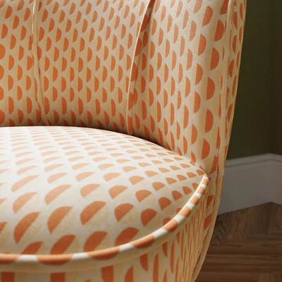 Dunelm Elsie Cocktail Chair, Flatweave Oval Print Pink