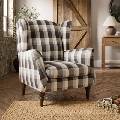 Dunelm Charnwood Check Grande Armchair