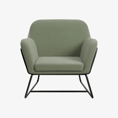 Dunelm Charles Velvet Armchair Sage (Green)