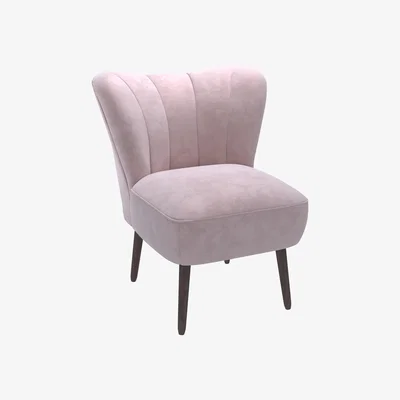 Dunelm Abby Velvet Cocktail Chair - Pink Pink