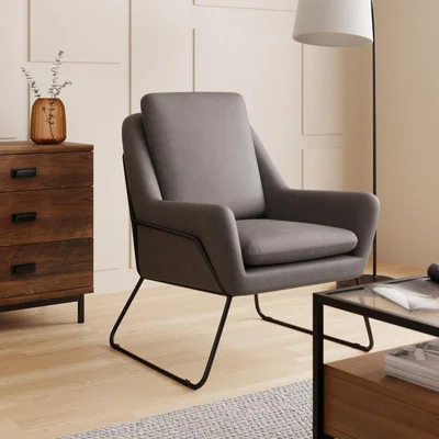 Dunelm Ferne II Faux Leather Grey Chair Grey
