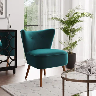 Dunelm Eliza Velvet Chair Peacock