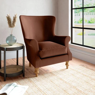 Dunelm Charlbury Luxury Velvet Armchair Luxury Velvet Pinecone