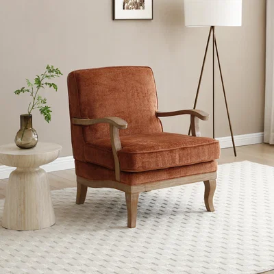Dunelm Esme Distressed Chenille Occasional Chair Terracotta