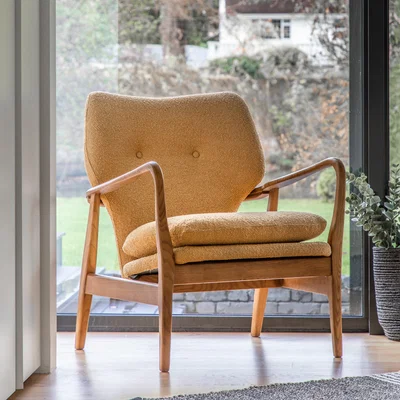 Dunelm Joso Linen Armchair Ochre