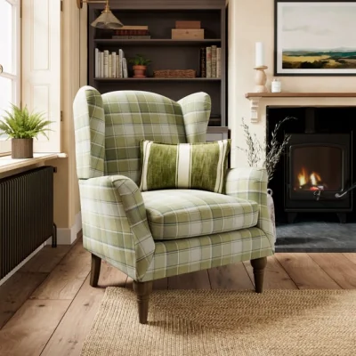 Dunelm Charnwood Gingham Checked Occasional Armchair