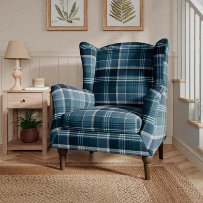 Dunelm Charnwood Check Grande Armchair