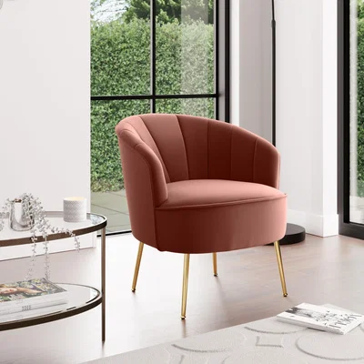 Dunelm Matilda Velvet Shell Chair Pink