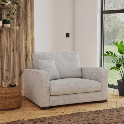 Dunelm Carson Chunky Chenille Snuggle Chair Silver