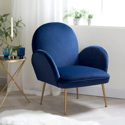 Dunelm Kit Velvet Chair Luxe Navy