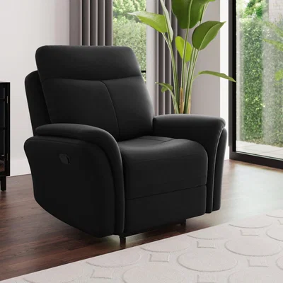 Dunelm Monte Velvet Reclining Armchair Black