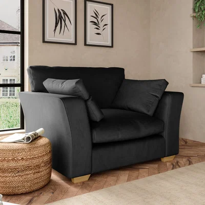 Dunelm Blakeney Luxury Velvet Snuggle Chair Luxury Velvet Black