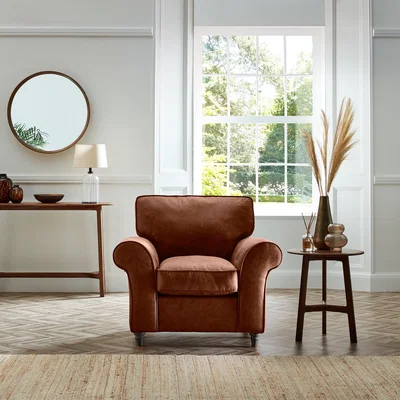 Dunelm Rosa Faux Leather Armchair Soft Faux Leather Chocolate