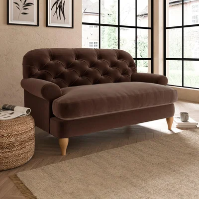 Dunelm Canterbury Luxury Velvet Snuggle Chair Luxury Velvet Pinecone