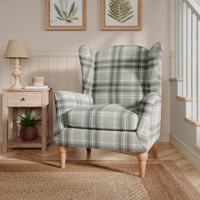 Dunelm Charnwood Check Occasional Armchair