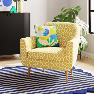 Dunelm Elements Eddie Wiggins Wiggle Tub Chair Ochre