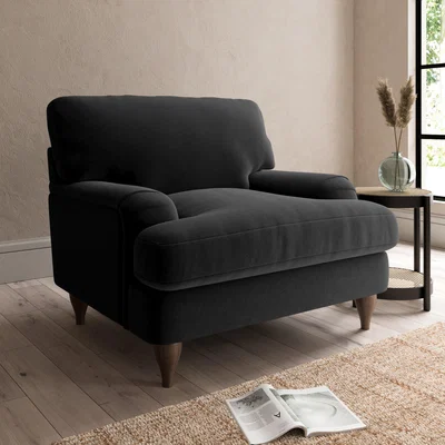 Dunelm Darwin Luxury Velvet Armchair Luxury Velvet Black
