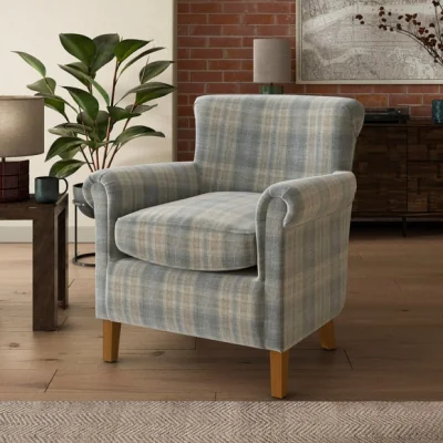 Dunelm Alba Salvage Woven Check Armchair