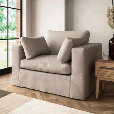 Dunelm Alnwick Soft Cotton Love Seat Soft Cotton Chateau Grey