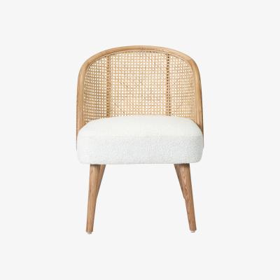 Dunelm Genoa Boucle and Natural French Cane Chair Natural
