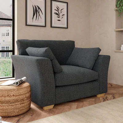 Dunelm Blakeney Slub Cotton Blend Snuggle Chair Slub Cotton Black